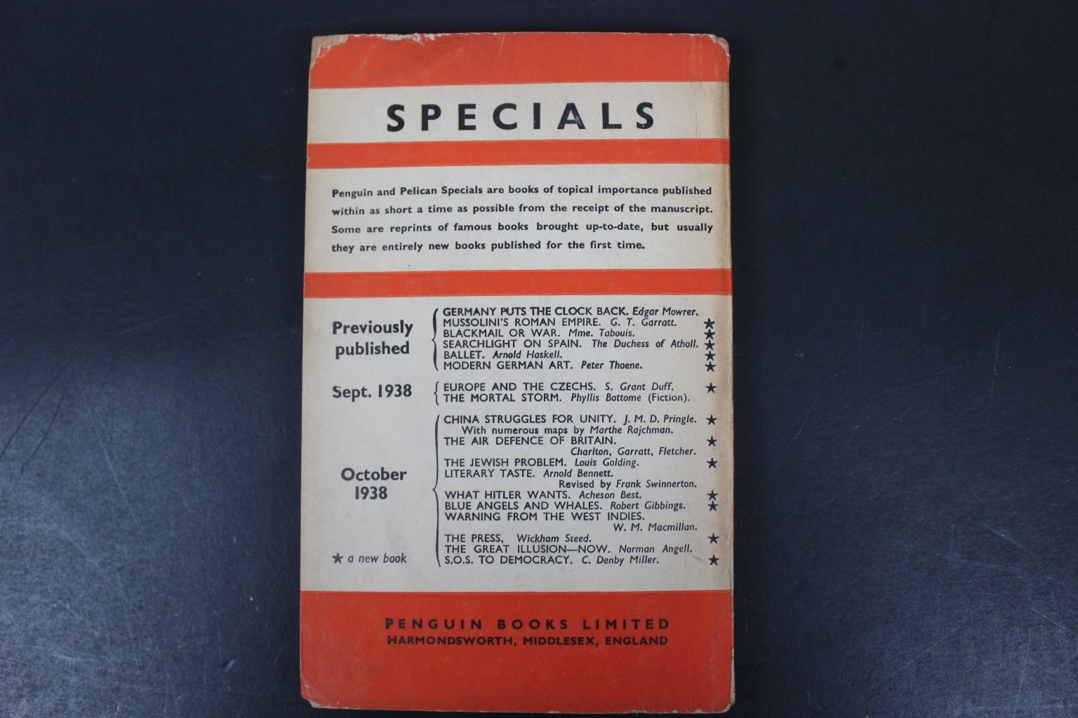 Europe and the Czechs S. Grant Duff 1938 Penguin Special History Maps PB