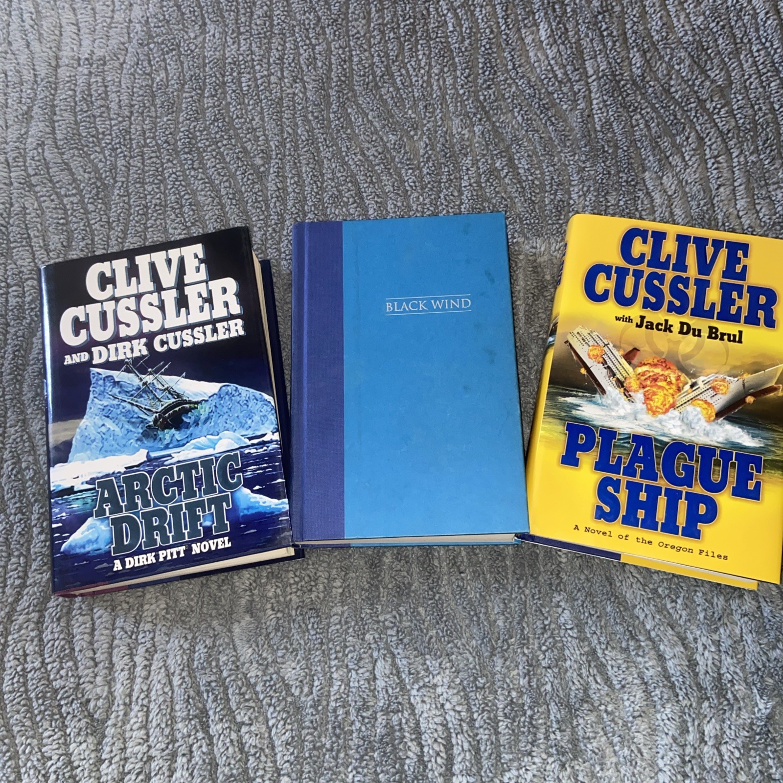 3 Novels By Clive Cussler & Jack Du Brul Plague Ship, Artic Drift, Black Wind