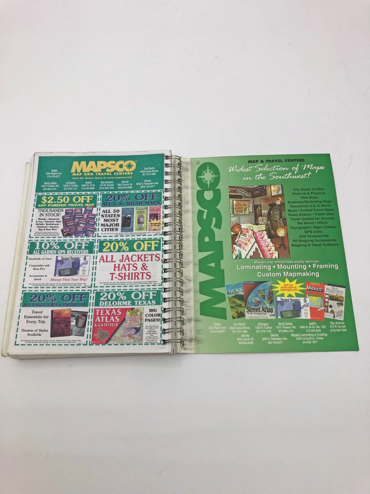 MAPSCO 2001 Dallas Street Guide & Directory 11×8.5 Inches Spiral Bound