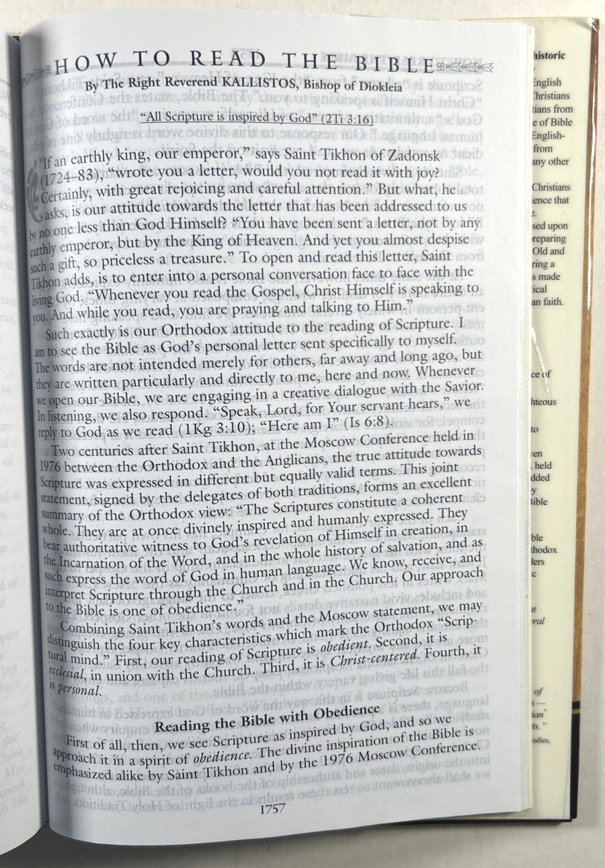 NKJV Orthodox Study Bible Hardcover NKJV (NT) St. Athanasius Septuagint (OT) VG