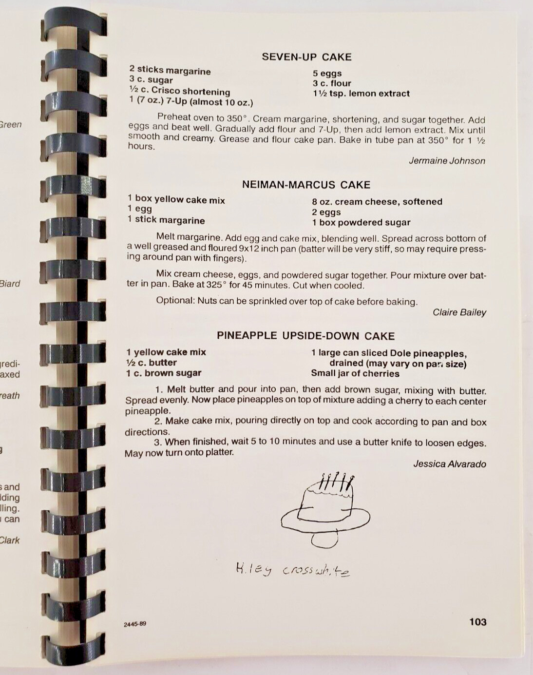 Puckett Panthers 1989-1990 Cookbook Elementary School Recipes Amarillo Tx