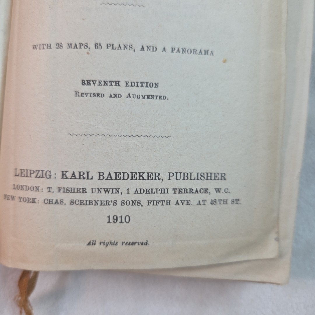 Great Britain Handbook for Travellers by Baedeker, Karl 1910 7th Ed w/ Maps Red