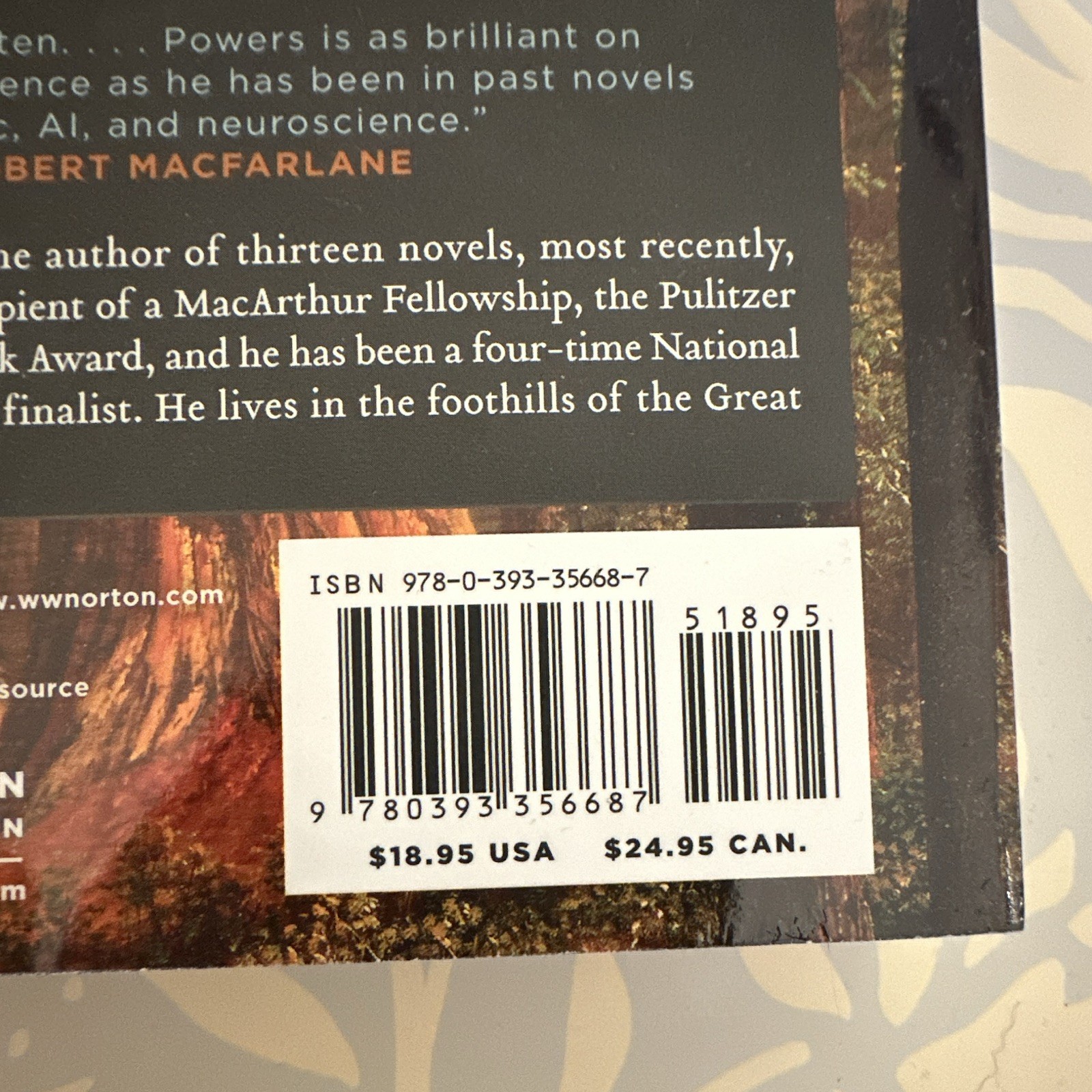 Richard Powers The Overstory Trade Paperback Norton 2019 Fiction Pulitzer Prize