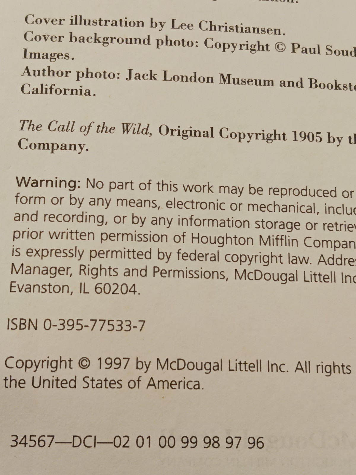 The Call of the Wild Related Readings Book Jack London Hardcover 1997 Vintage