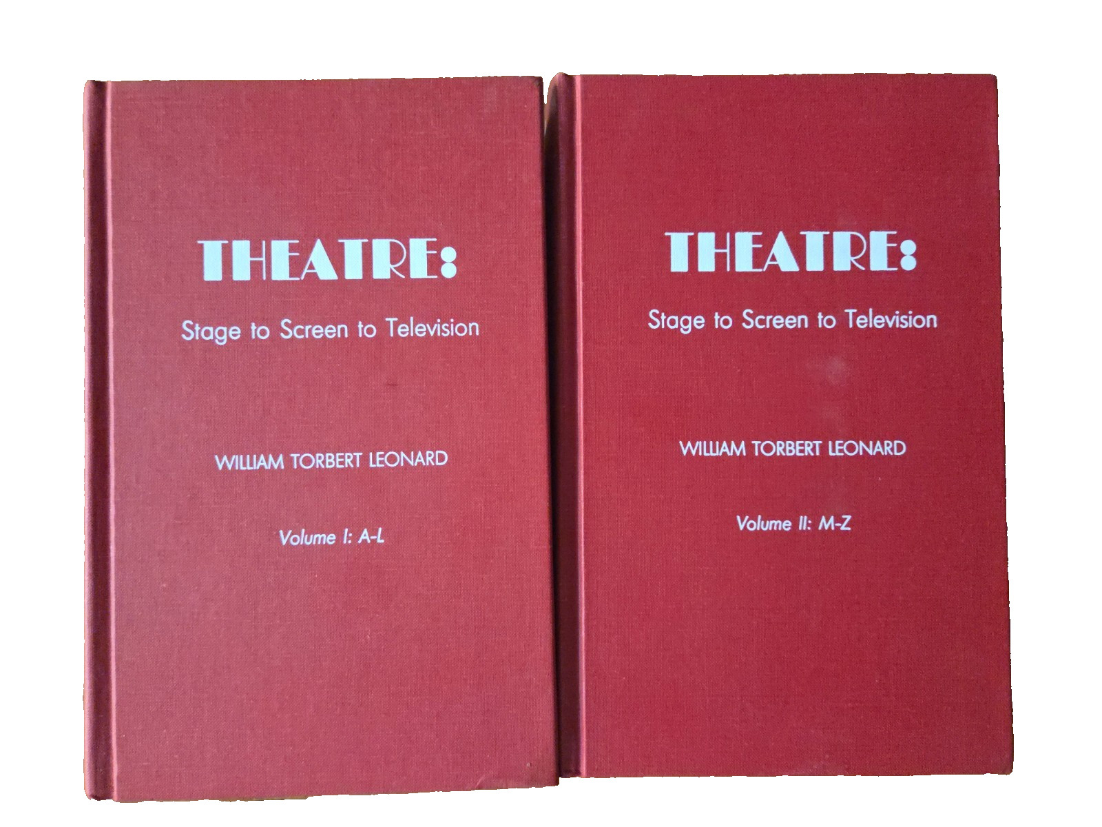 2 Volume set Theatre Stage to Screen to Television Leonard 1981 A-Z Hardcover