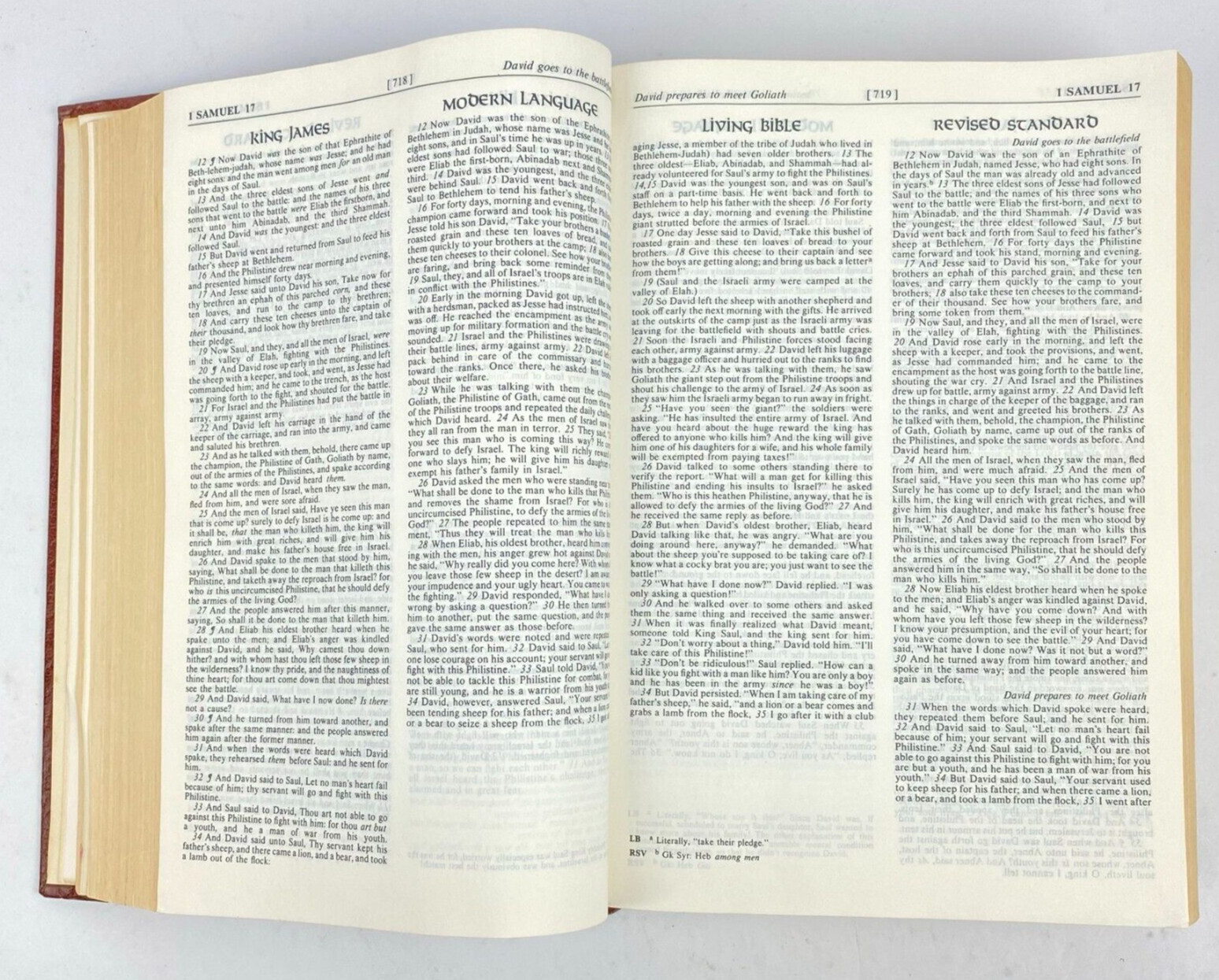 Layman’s Parallel Bible KJV MLB Living Bible RSV Zondervan Hardcover 1973 VTG