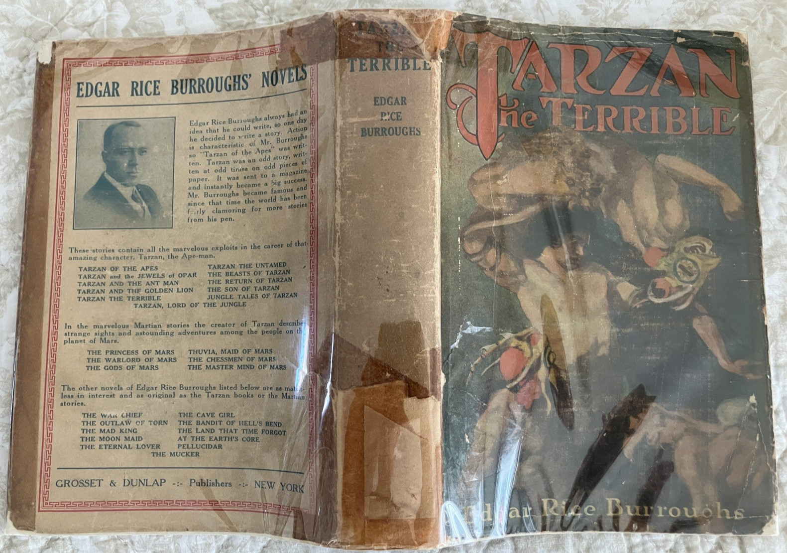 Edgar Rice Burroughs, TARZAN THE TERRIBLE, hardback book w/ DJ, Grosset & Dunlap