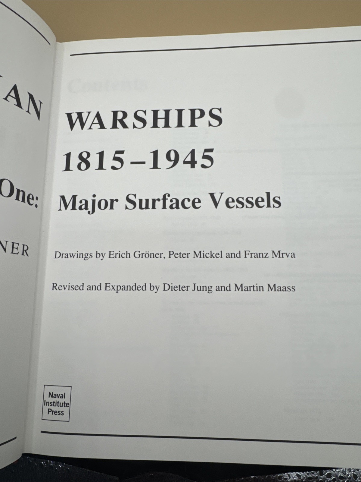 GERMAN WARSHIPS, 1815-1945: MAJOR SURFACE VESSELS By Erich Groener & Mint