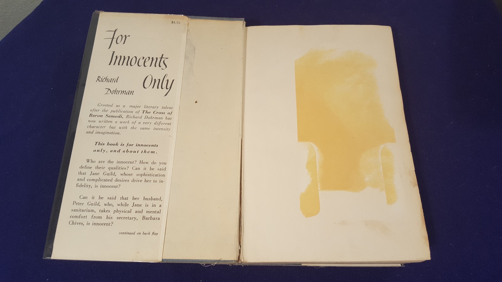 1960 FOR INNOCENTS ONLY Hardcover Book by RICHARD DOHRMAN