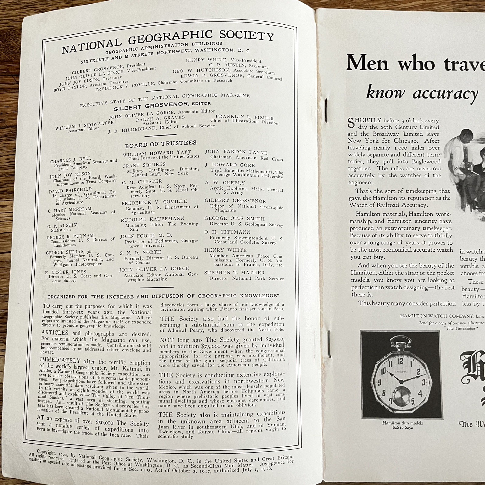 Vintage September 1924 National Geographic Journal Magazine Paperback Book