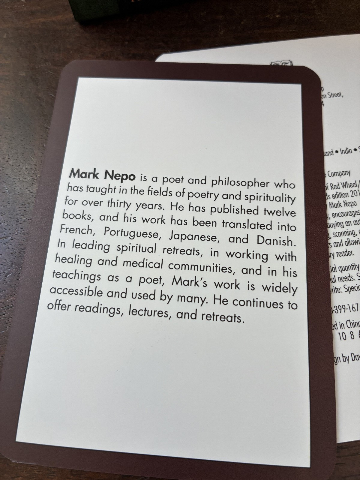 Book of Awakening Inspiration Cards by Mark Nepo (2013, Cards,Flash Cards)