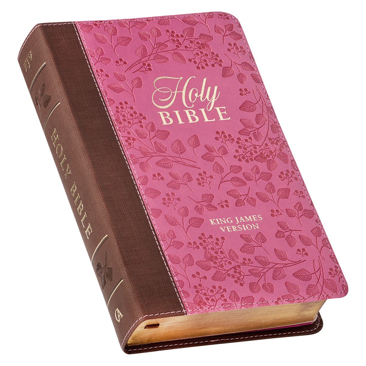The Holy Bible King James Version Giant Print Brown / Berry Pink Thumb Indexed