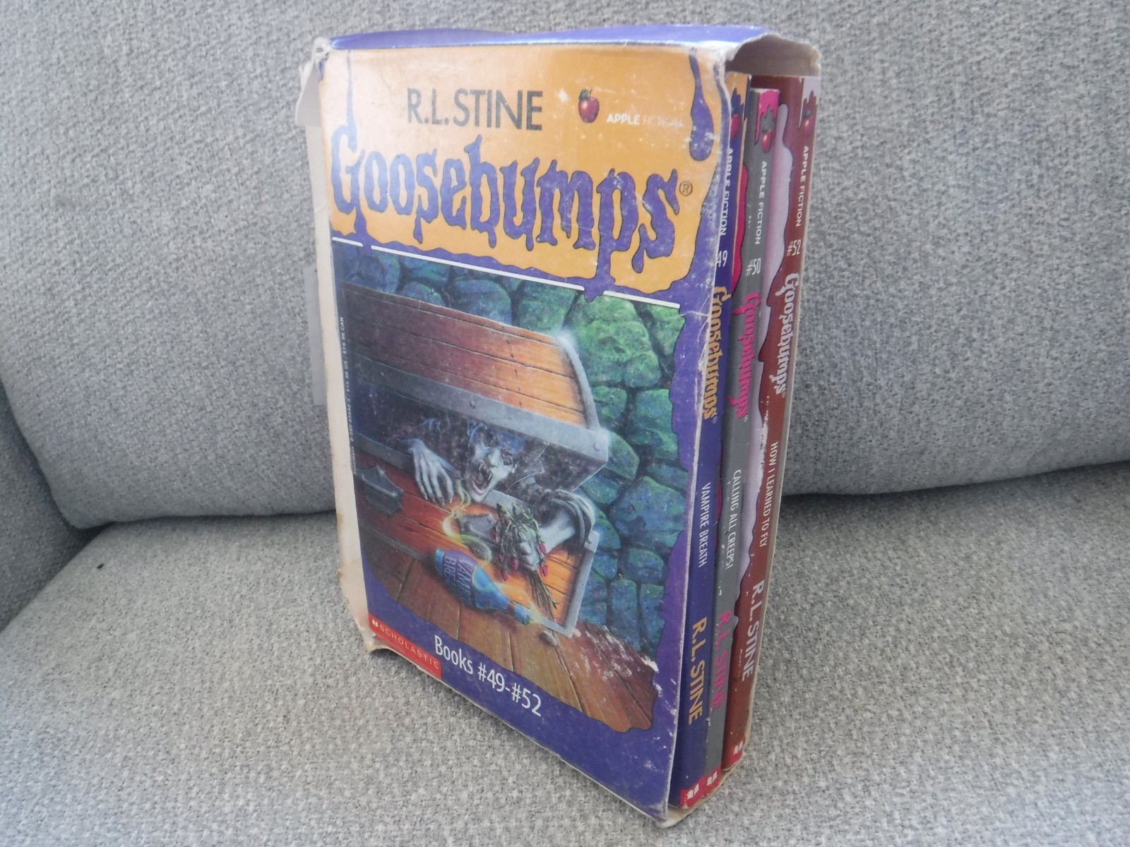 RL Stine Goosebumps Box Set #49 – #52 (missing #51) damage Collectible Paperback