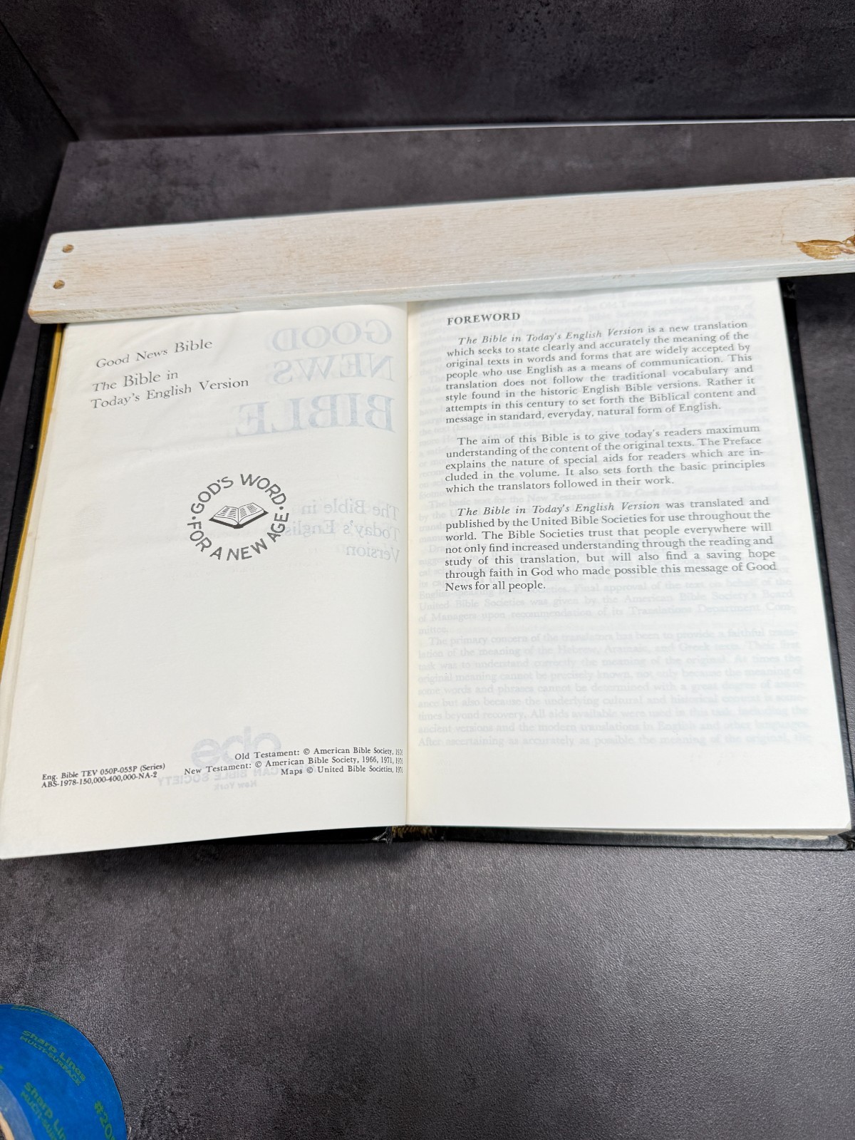 Good News Bible – Today’s English Version (1978 Edition) with 1981 Inscription