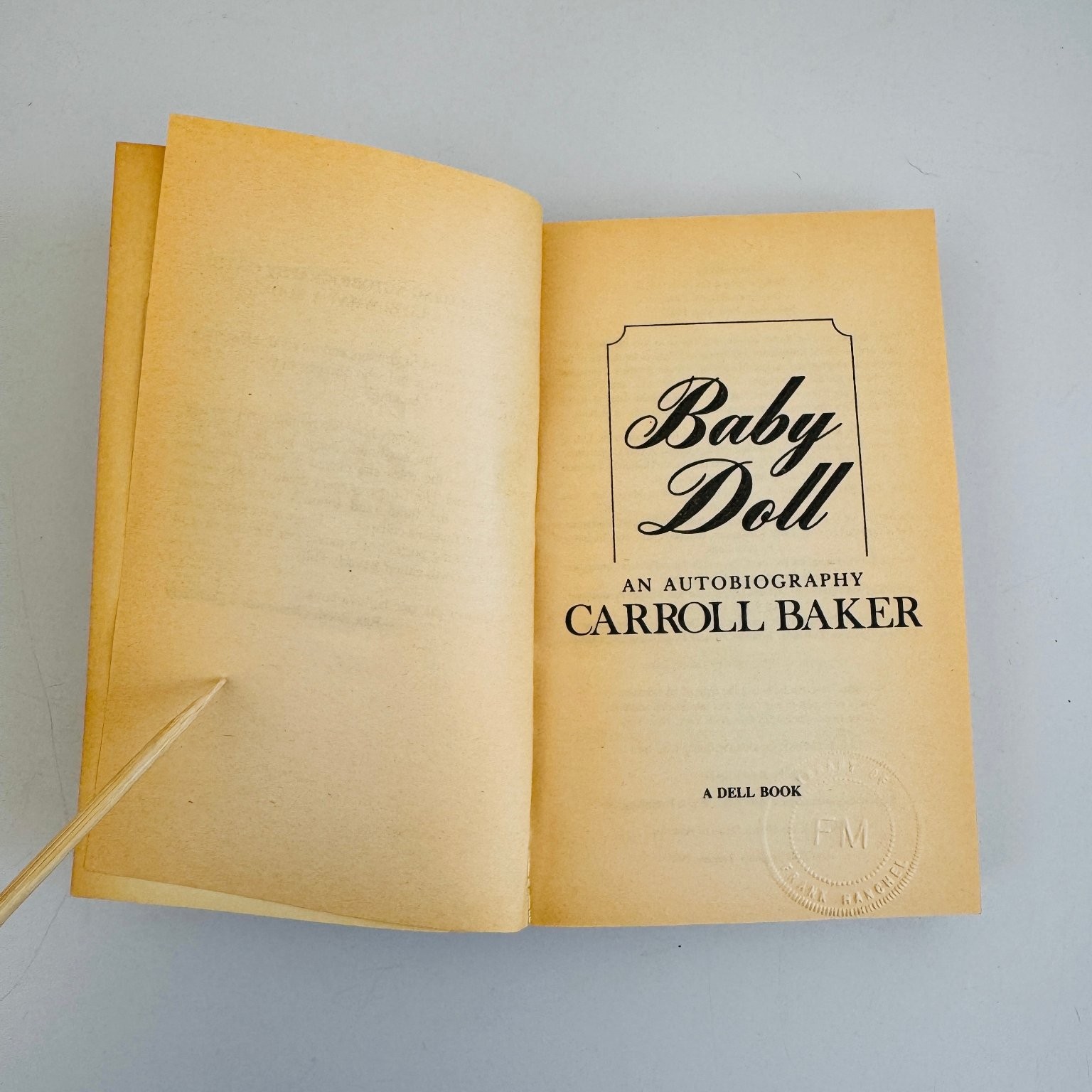Baby Doll Carroll Baker 1985 First Dell Printing Autobiography Vintage