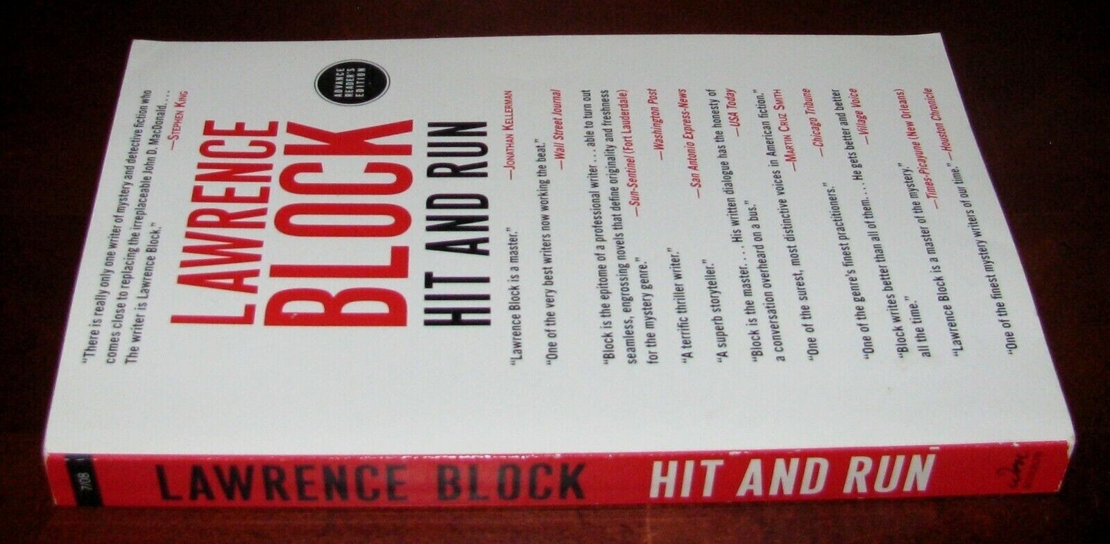 Hit and Run Lawrence Block ARC Advance Reader Copy Thriller William Morrow