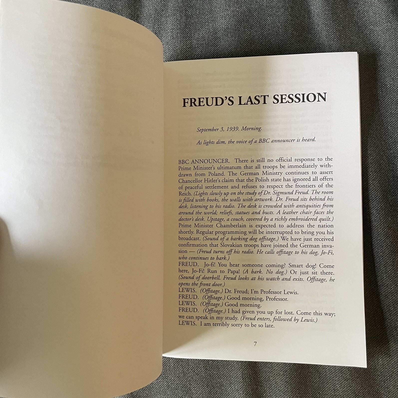 FREUD’S LAST SESSION – ACTING EDITION By Mark St. Germain *SIGNED + AUTOGRAPHED*