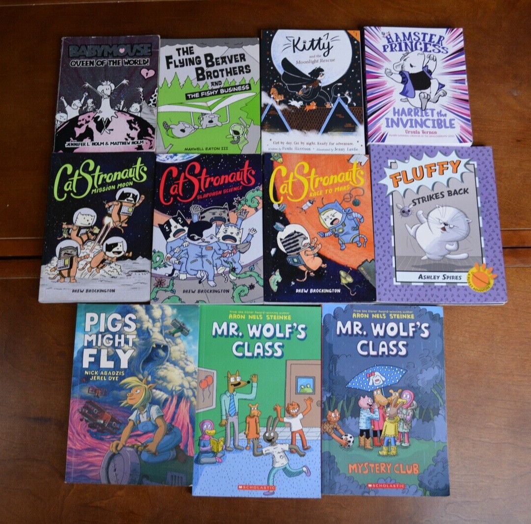 Lot of 11 Graphic Novels – Roller Girl, El Deafo, Baby-Sitters Club, New Kid L6