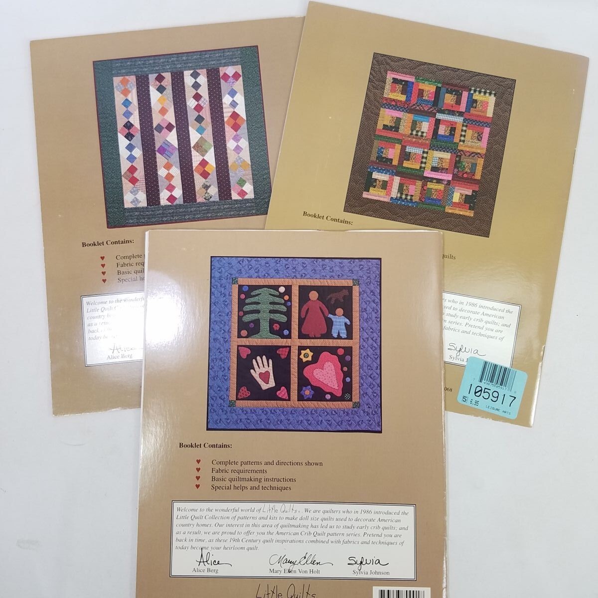 3 American Crib Quilts Pattern Books Little Quilts LQB 1 2 4 Noahs Ark Etc