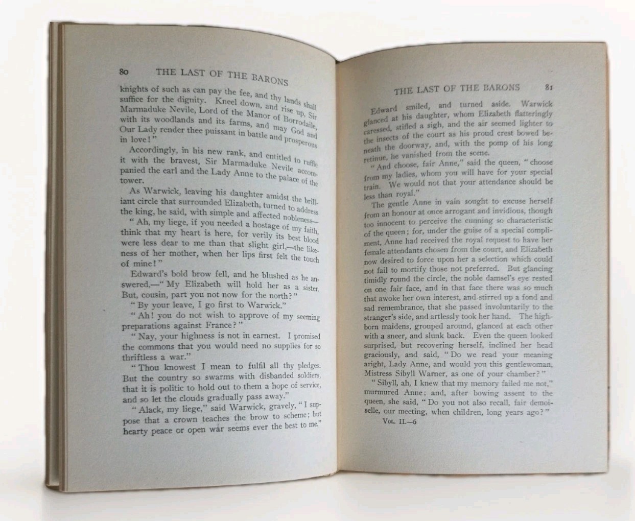 1903 The Last of the Barons Vol II – Edward Bulwer Lytton – Scribner Hardcover