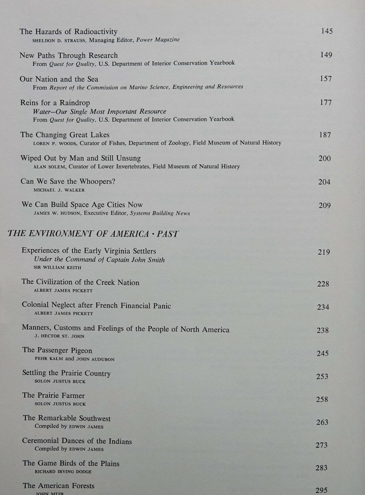 THE ENVIRONMENT OF AMERICA, PAST, PRESENT, FUTURE ED BY THOMAS JONES 1971