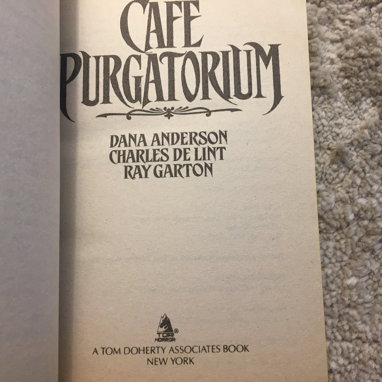 Cafe Purgatorium Dana Anderson 1993 TOR Dark Fantasy Horror Paperback Book