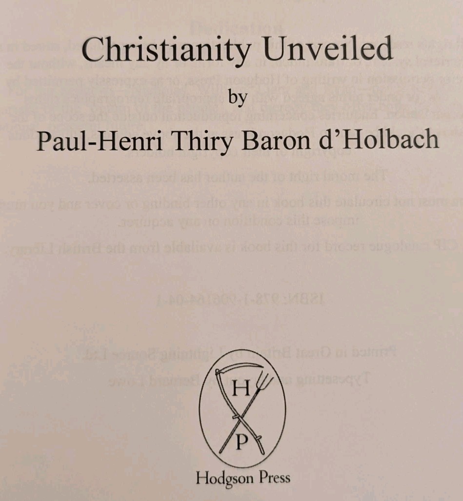 Christianity Unveiled by Baron d’Holbach – A Controversy in Documents