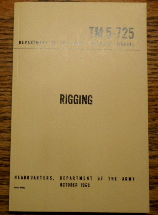 1968 Dated Department Of the Army  Rigging Field Book  136 Pages NEW Condition