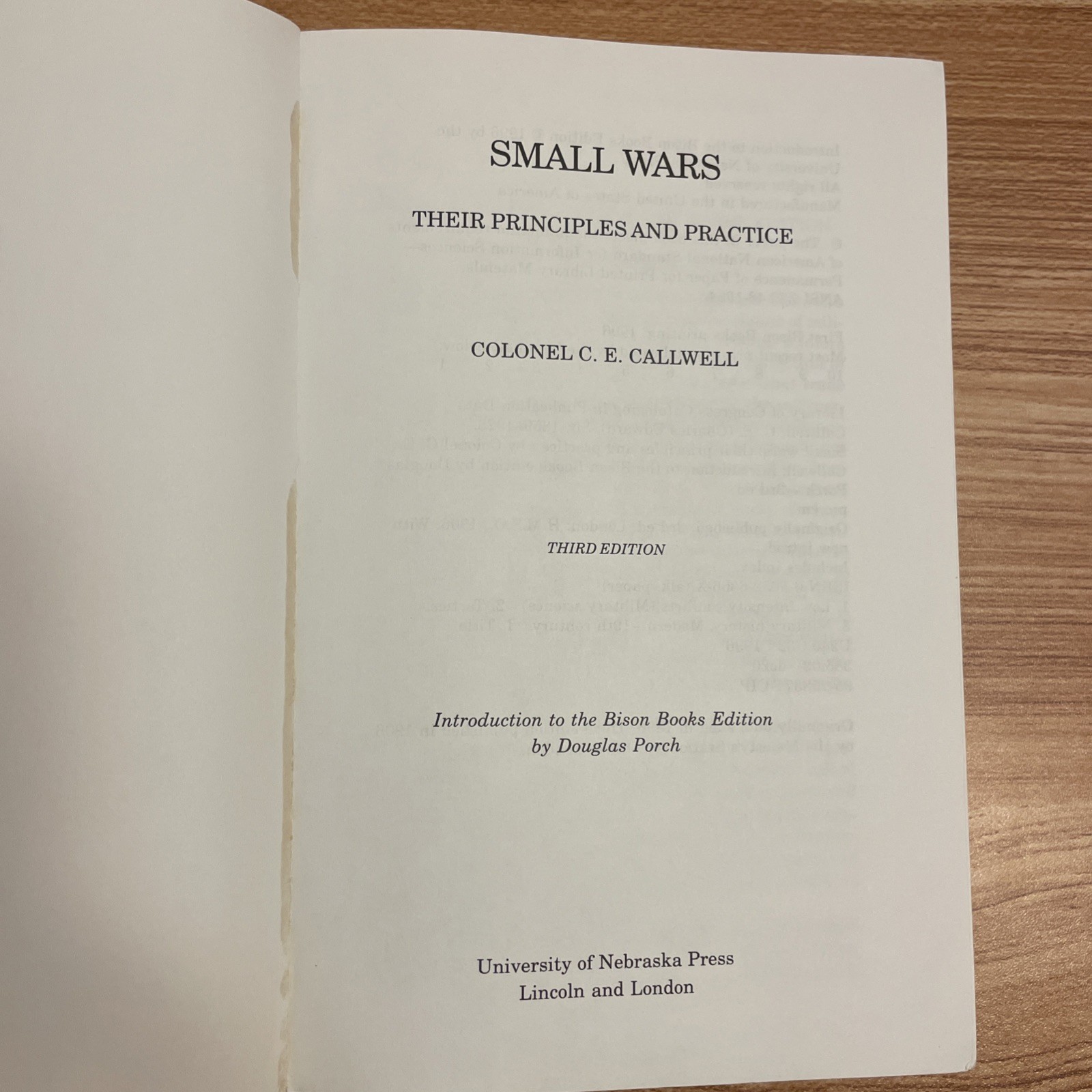 Small Wars : Their Principles and Practice (Third Edition) by C. E. Callwell…