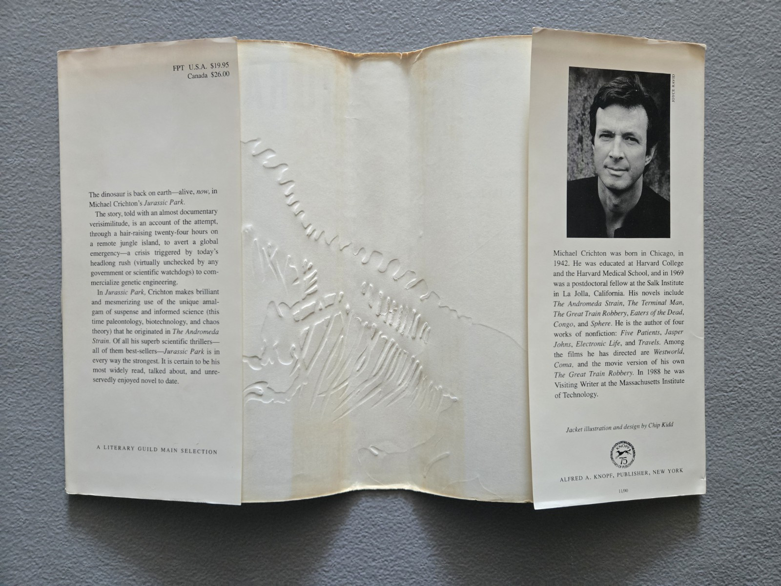 Jurassic Park by Michael Crichton – First Trade Edtion, First Print 1990 HCDJ