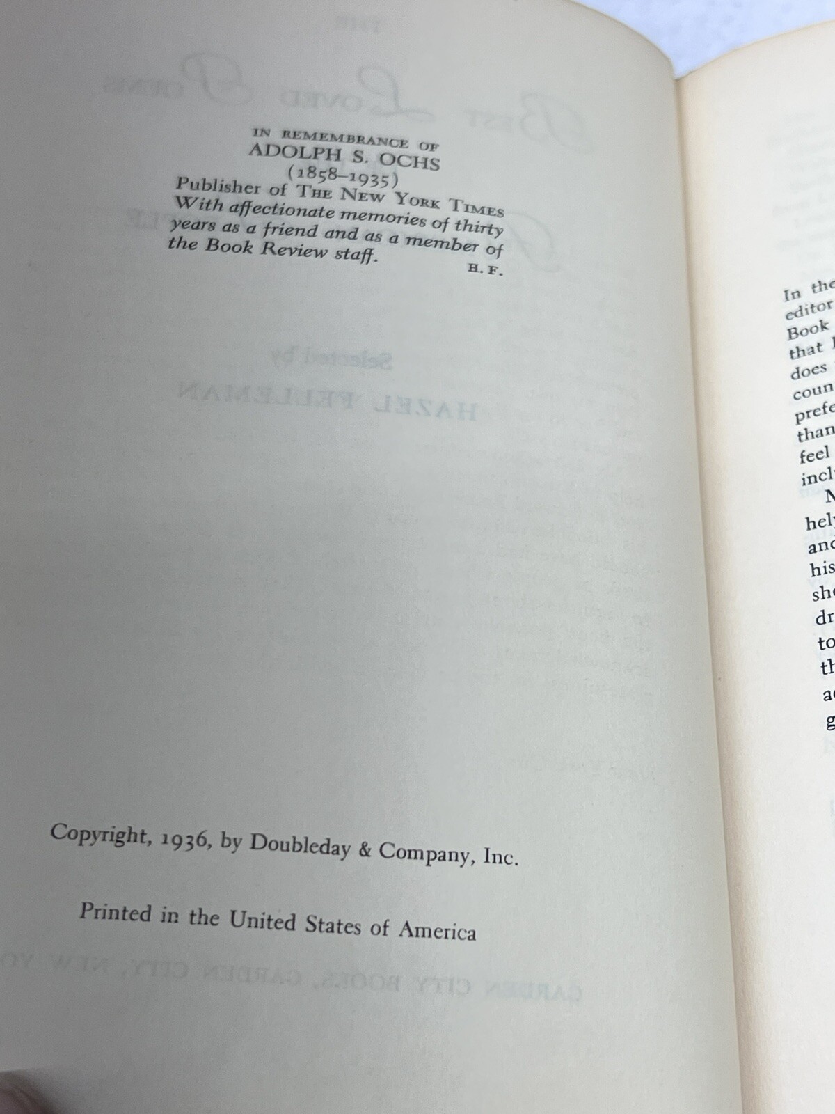 The Best Loved Poems of the American People by Hazel Felleman – Hardcover 1936