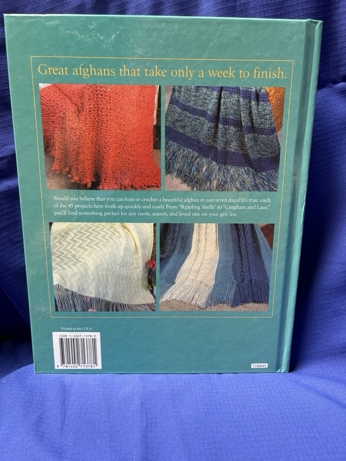 7-Day Afghans Crochet Pattern Book Jean Leinhauser Rita Weiss HC 2005