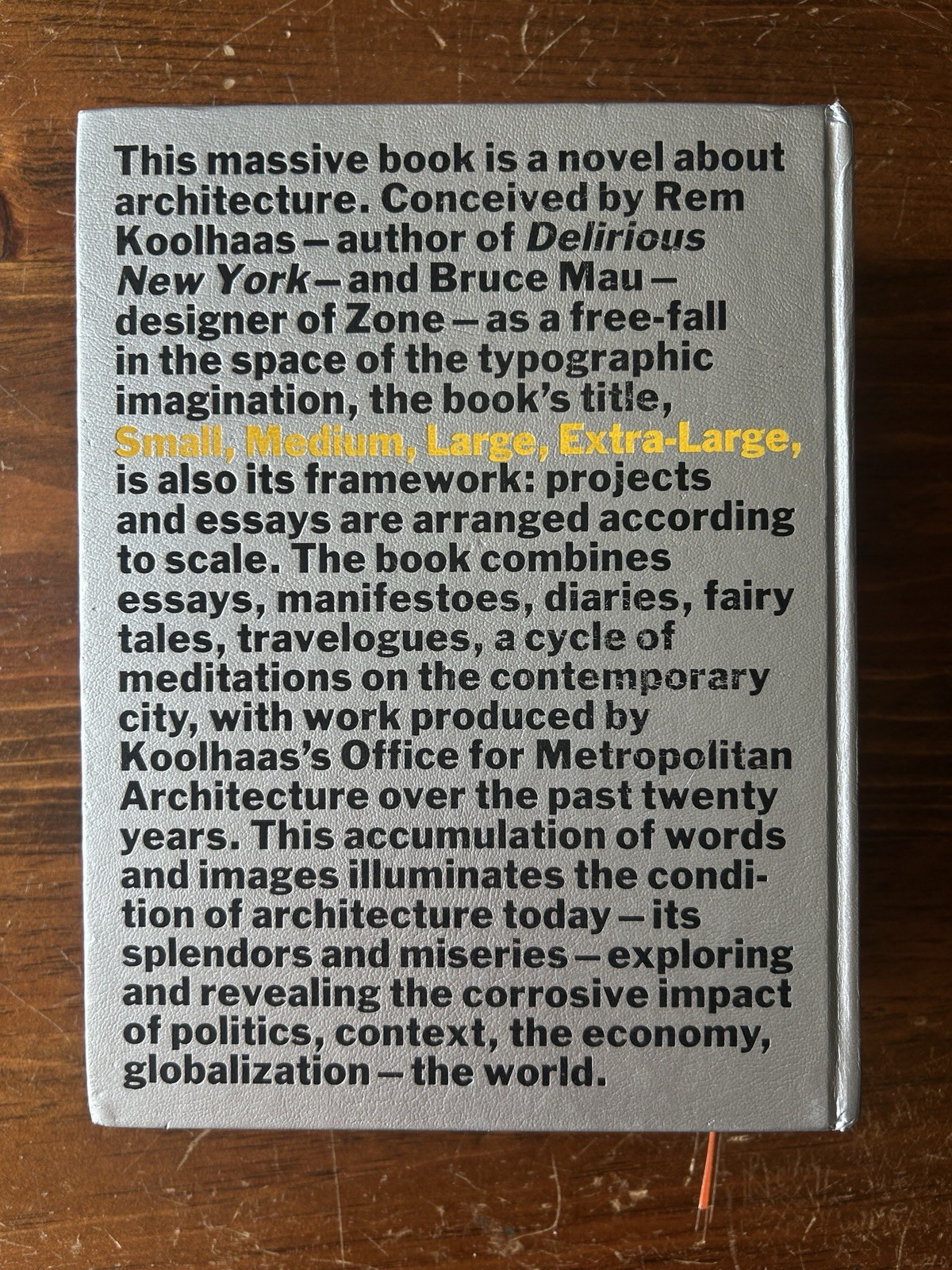 S, M, L, XL / Rem Koolhaas Yellow First Edition Rem Koolhaas Architecture