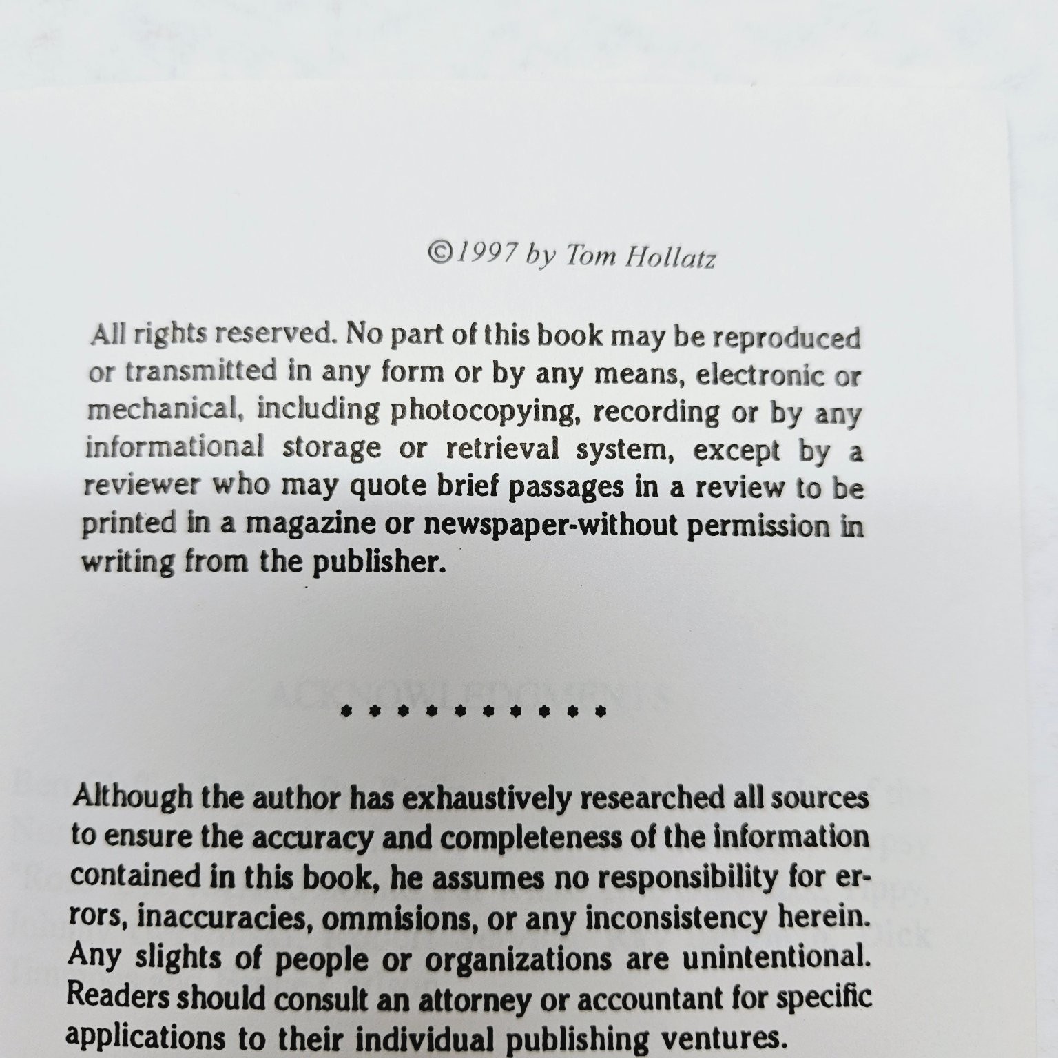 Fishing Humor Book – Li’l Red Book of Fishin’ Tips – Tom Hollatz 1997 Pbk