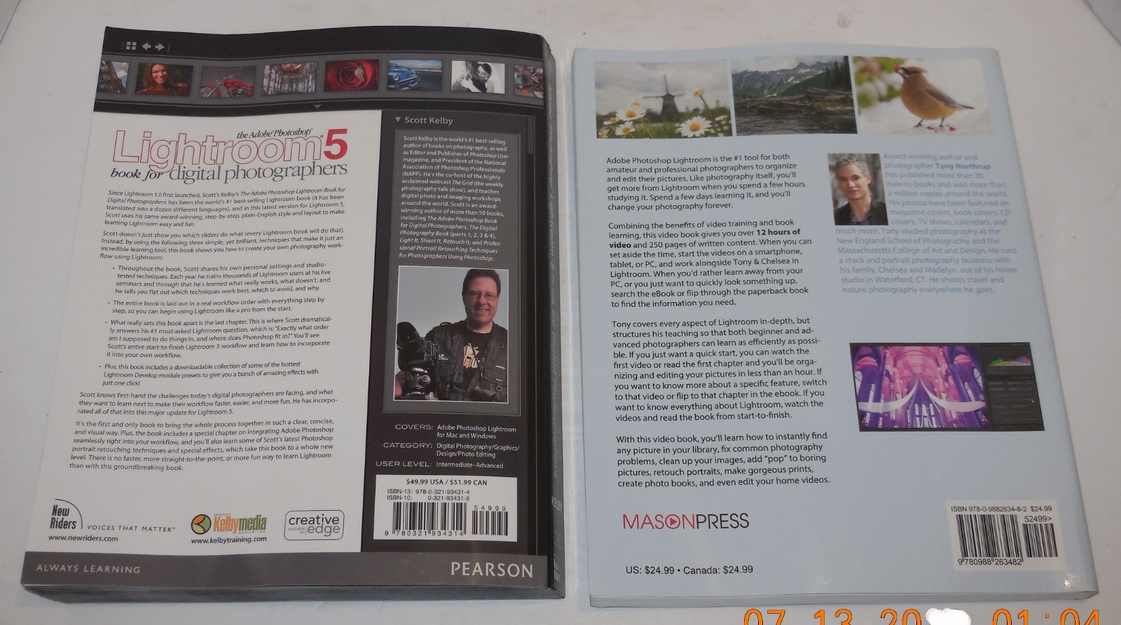 Lot of 2 Photography Books Adobe Photoshop Lightroom 5 Scott Kelby Tony Northrup