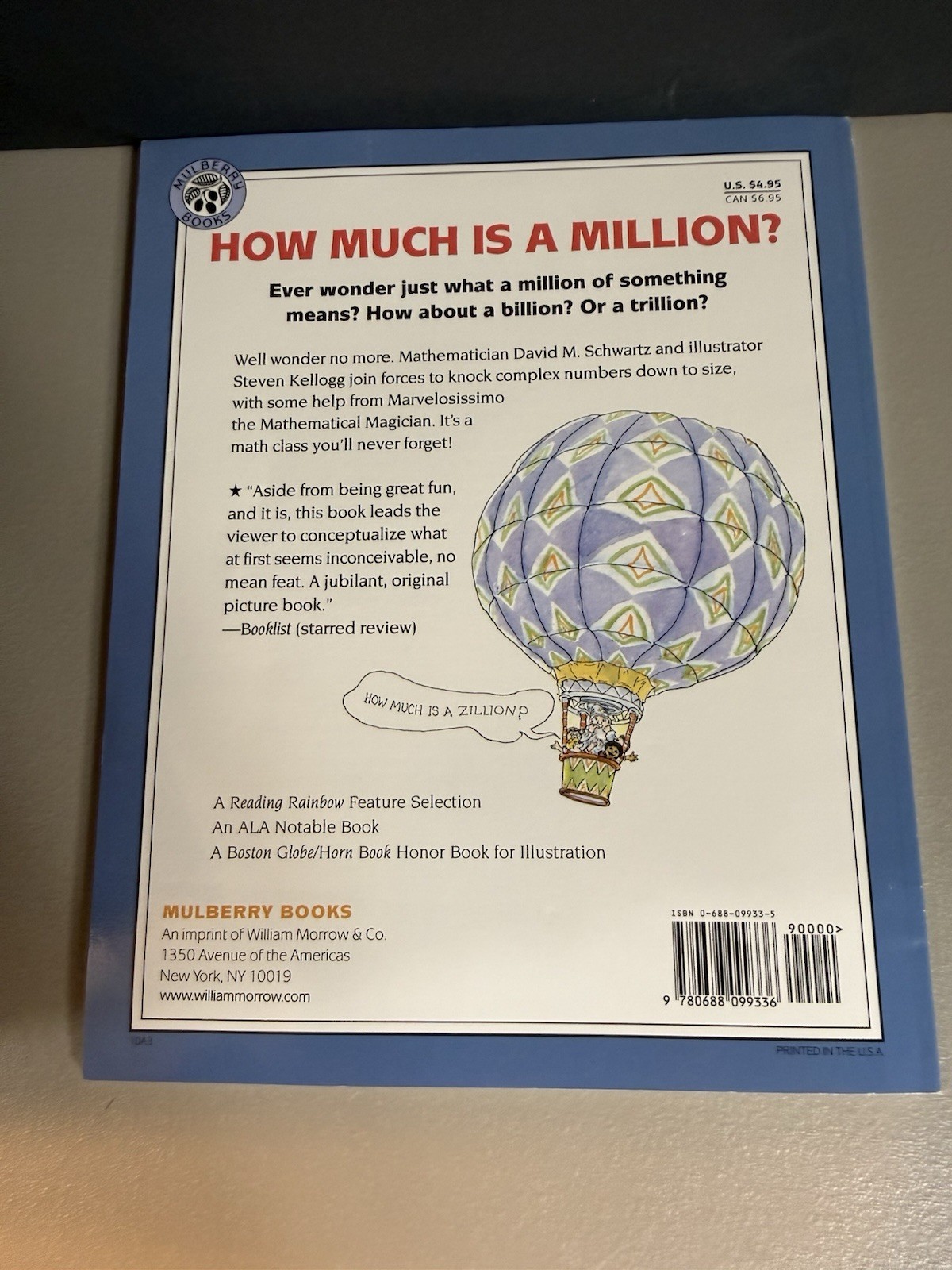 “How Much Is a Million?” by David M Schwartz ( Reading Rainbow Paperback)