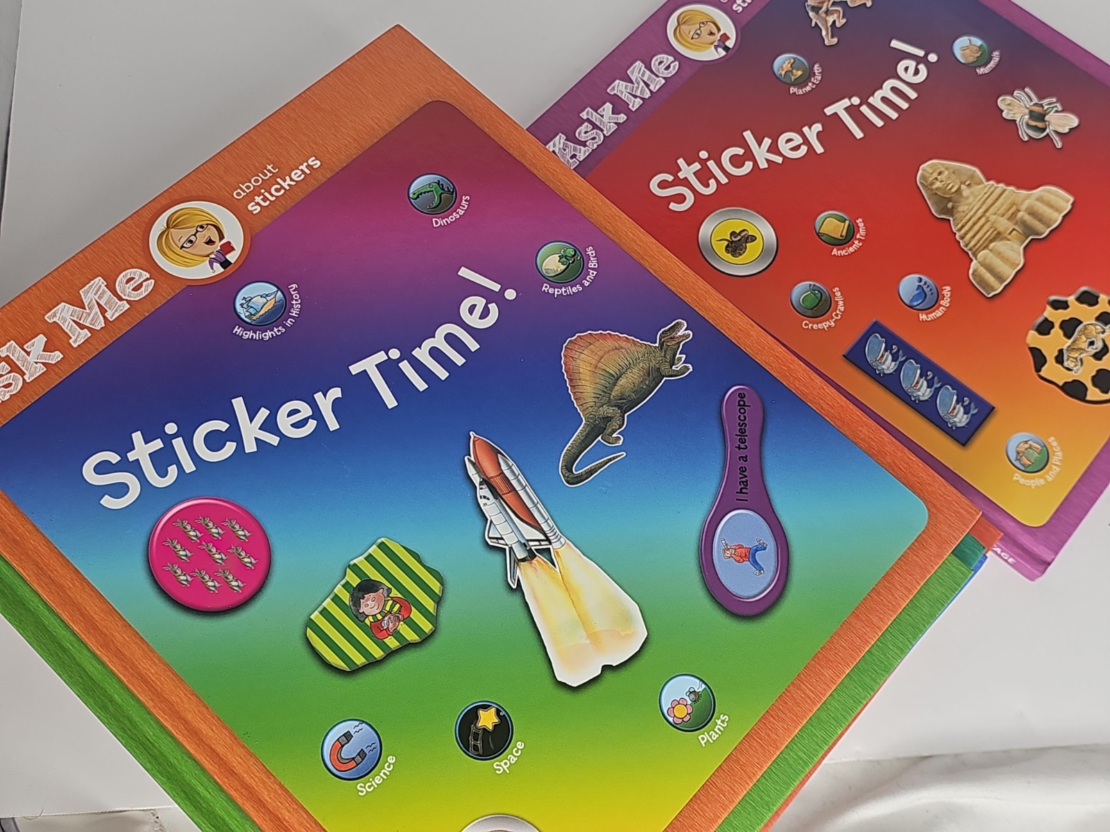 9 Ask Me About.. Hardcover Book Lot Southwestern Advantage Sticker Time Mammals