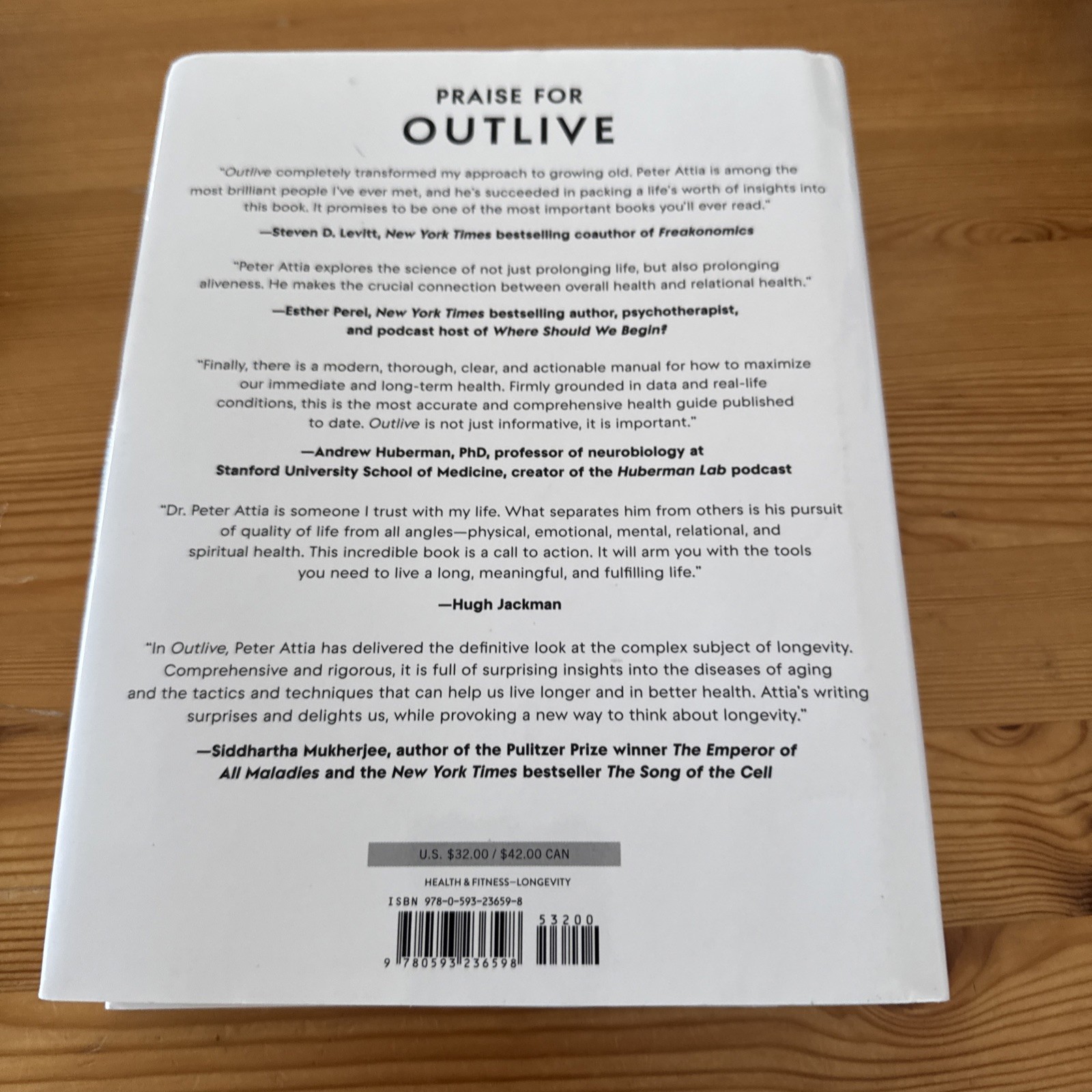 Outlive Science & Art of Longevity Peter Attia HC New Unread Book