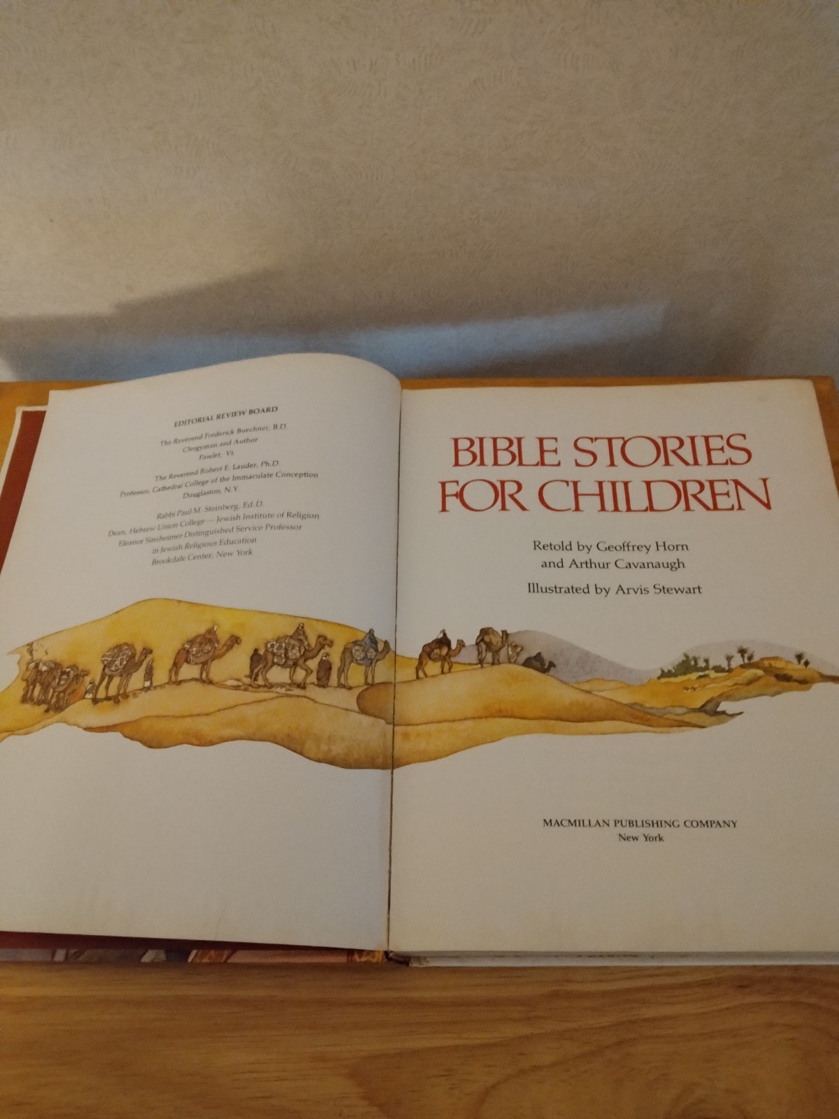 Bible Stories For Children 1980 Hardcover Book Geoffrey Horn & Arthur Cavanaugh