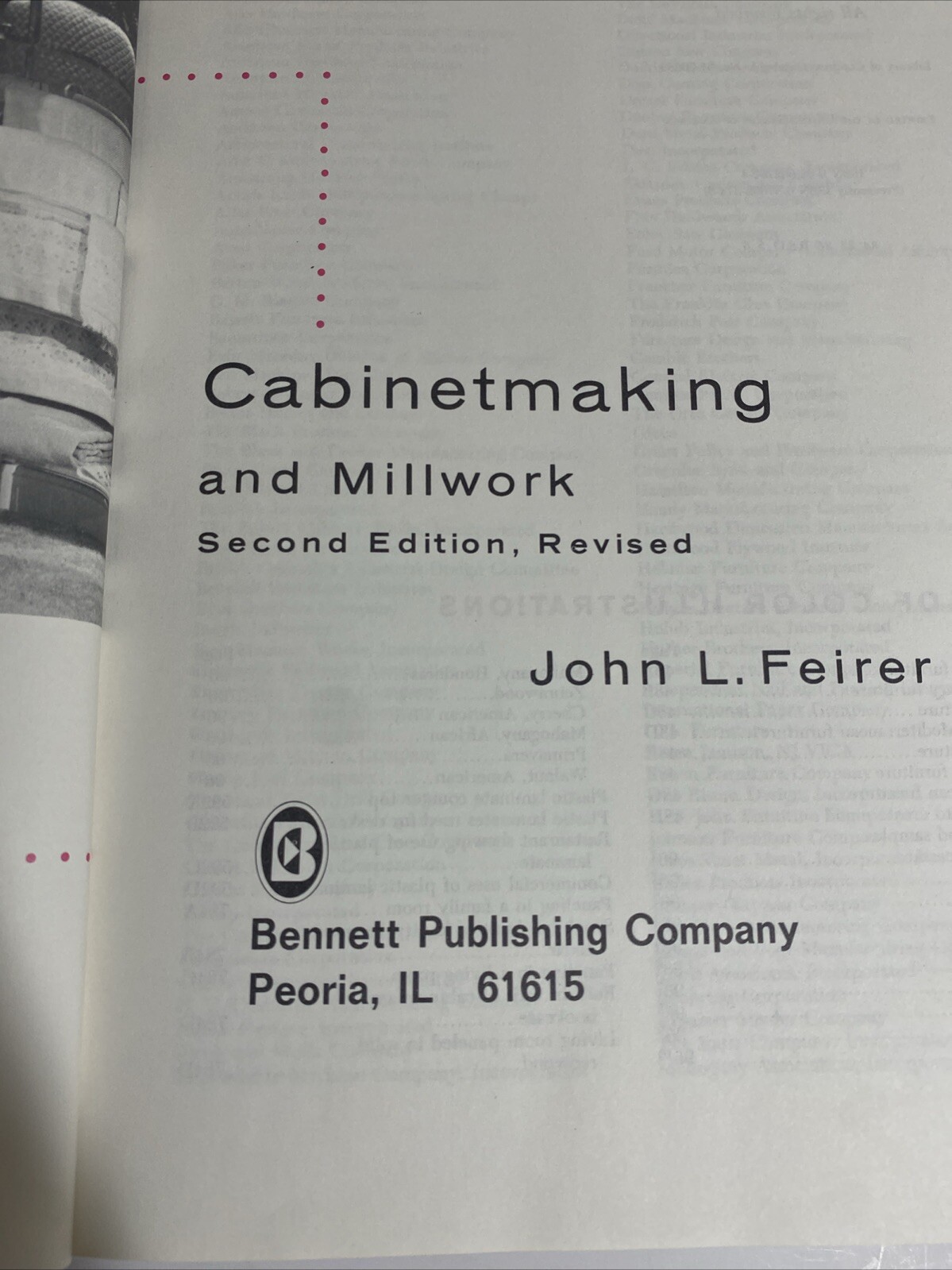 Cabinetmaking and Millwork Hardcover John L. Feirer with 20-in-1 shop guide