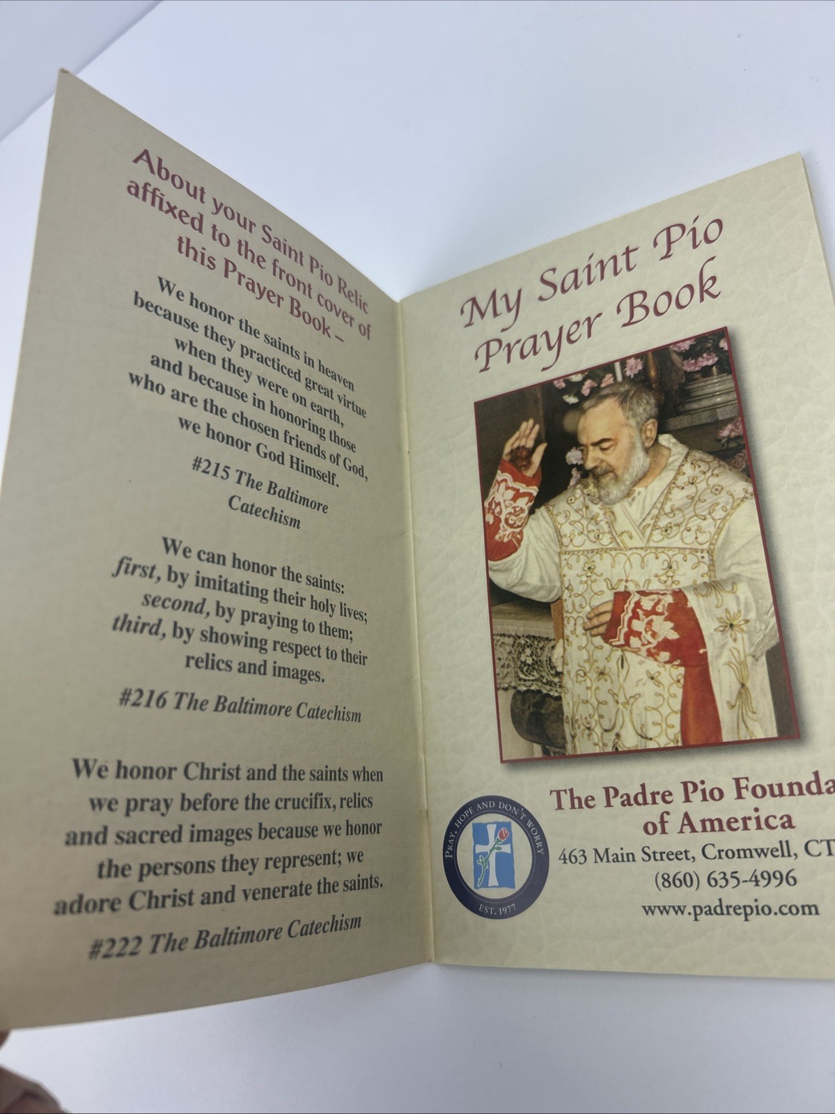 Vintage Lot Of 2 My Saint Pio Prayer Book Prayers from Padre Pio Foundation