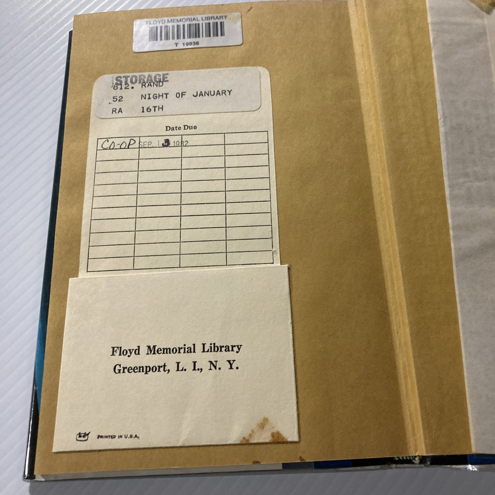 Night of January 16th : A Play by Ayn Rand (1st Edition /Printing HCDJ 1968)
