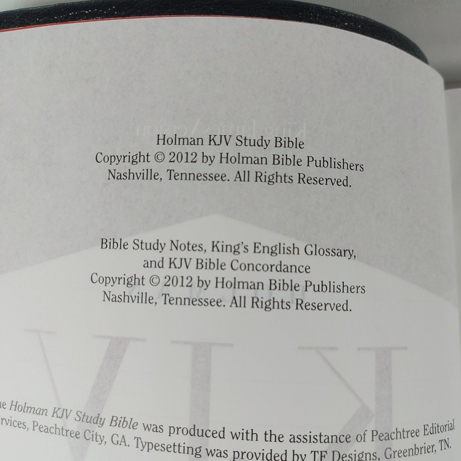 Holman KJV Study Bible Genuine Leather 2012 First Printing King James Version