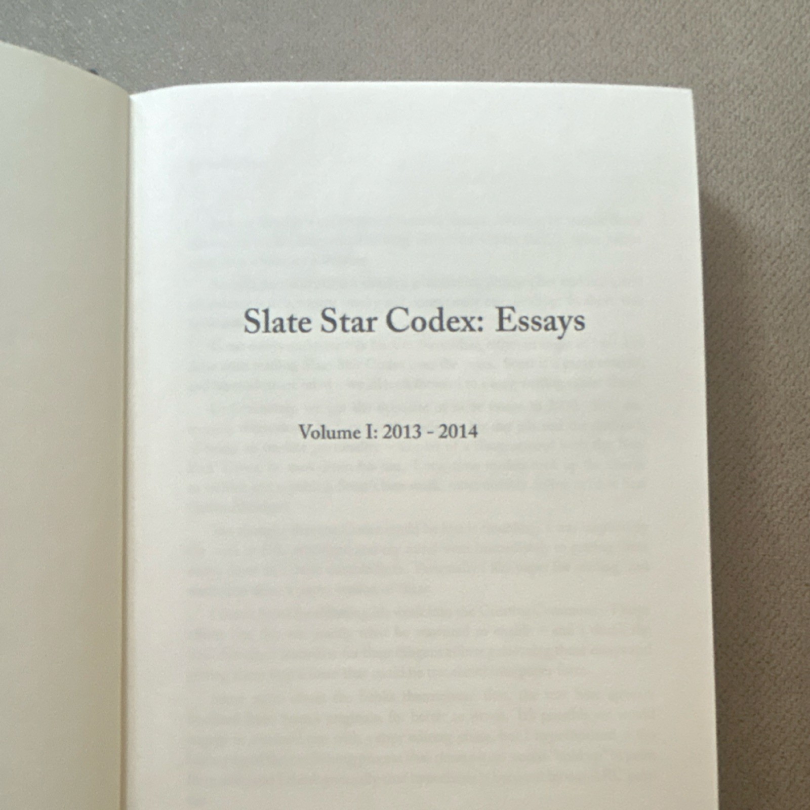 Slate Star Codex Essays Vol I Scott Alexander Hardcover First Ed AI Philosophy