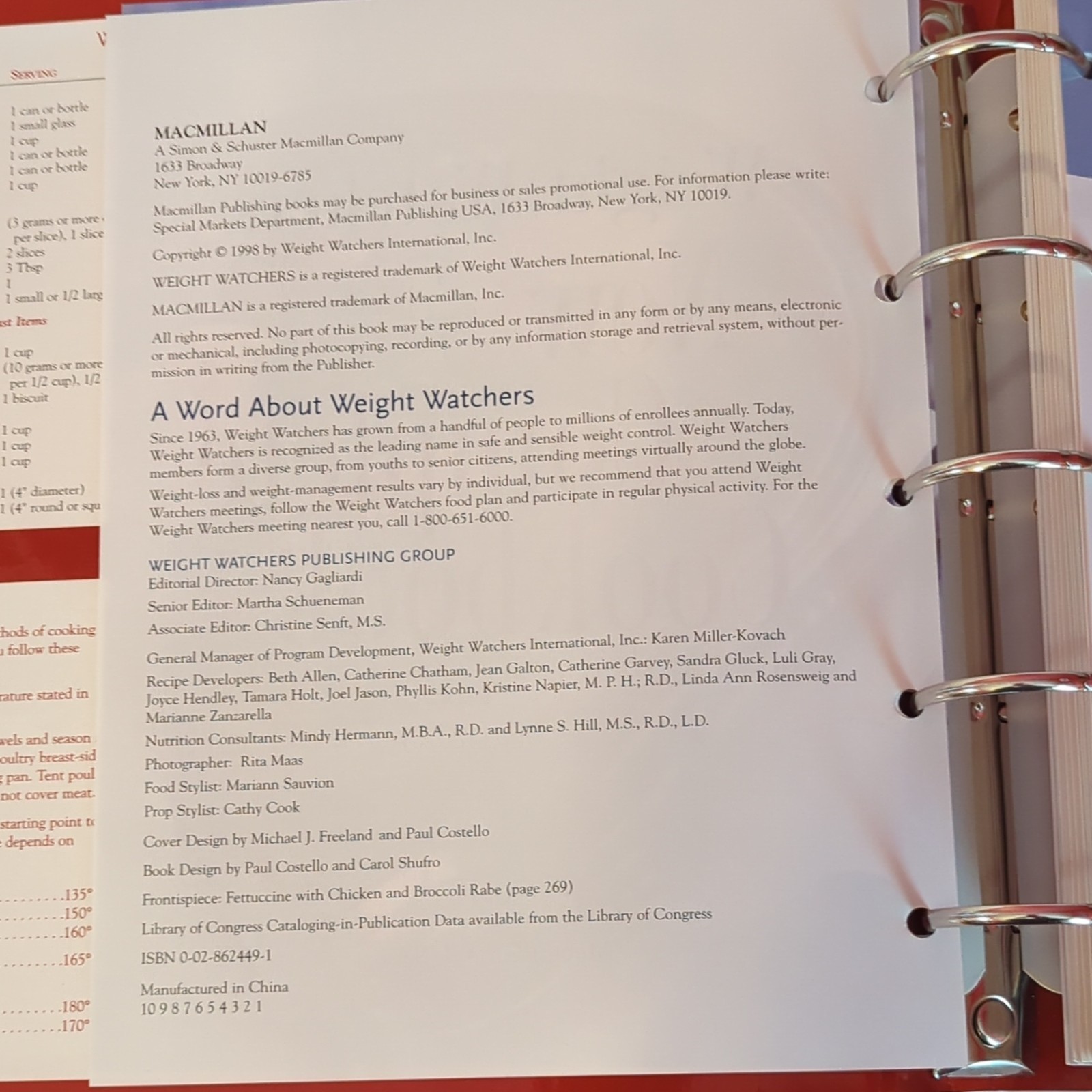 Weight Watchers New Complete Cookbook Revised 2nd Ed (1998) Spiral 464p