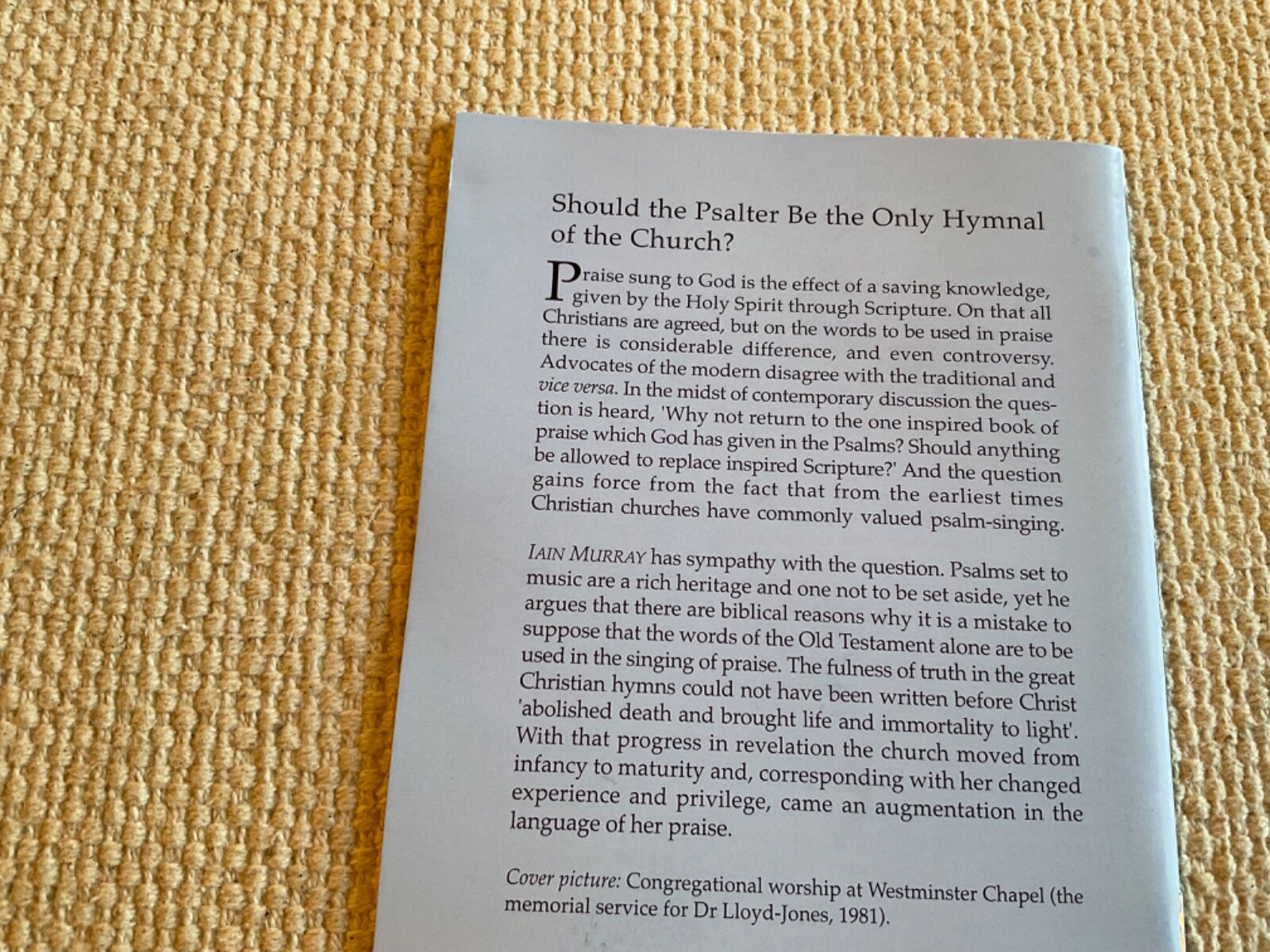The Psalter The Only Hymnal Booklet Iain Murray Banner of Truth