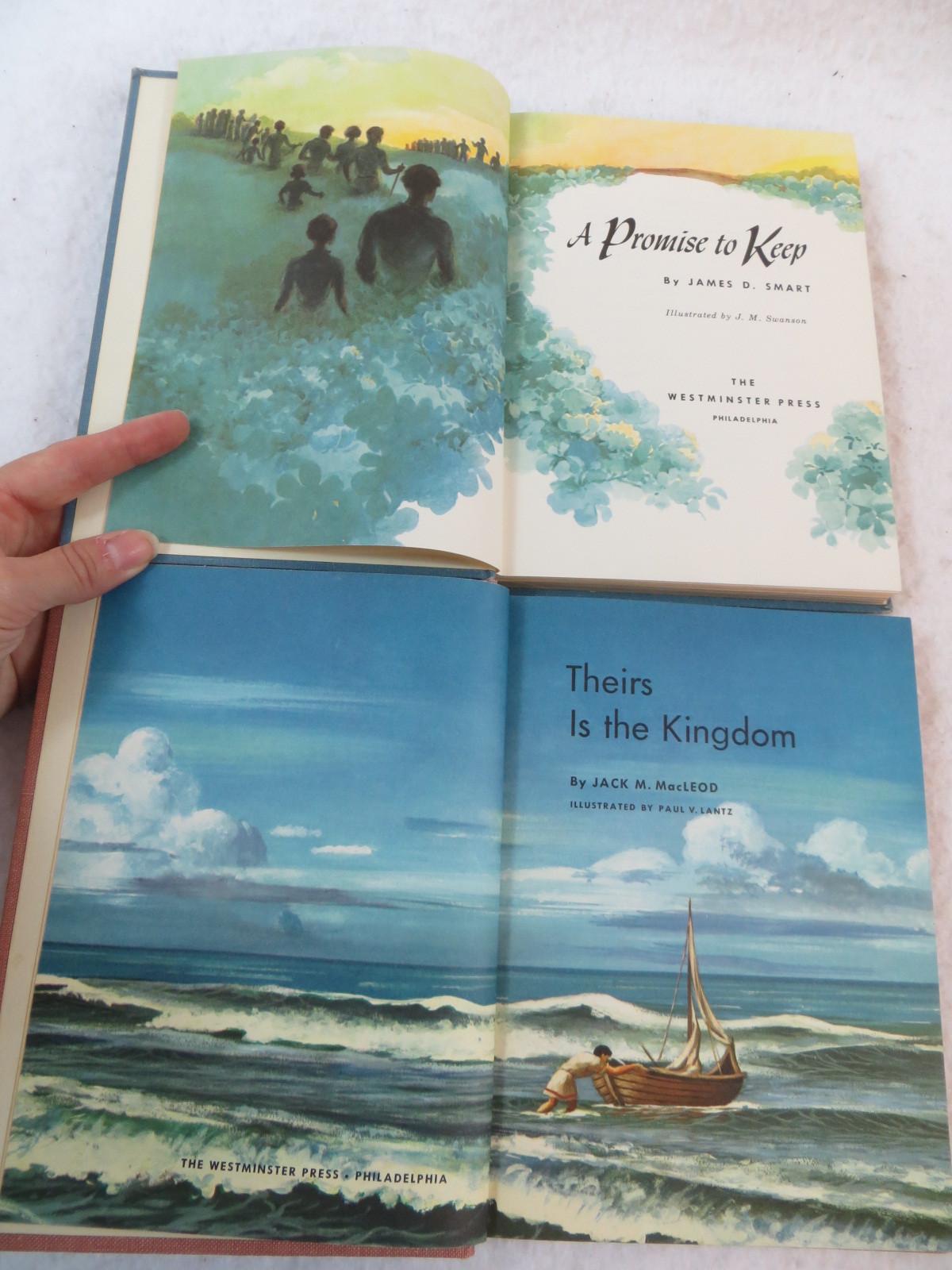 Lot of 4 THE WESTMINSTER PRESS ILLUSTRATED CHILDREN’S RELIGIOUS BOOKS c1949
