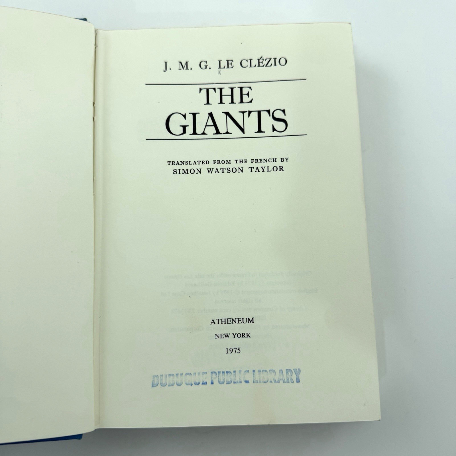 THE GIANTS J.M.G. LeClezio HCDJ First American Edition 1975