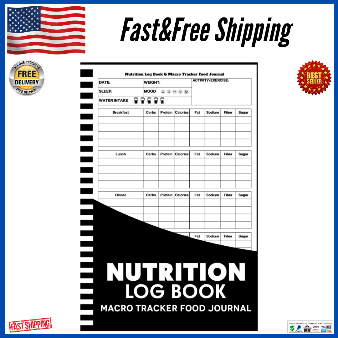 Nutrition Log Book & Macro Tracker Food Journal: Daily Food Intake Log For Keepi