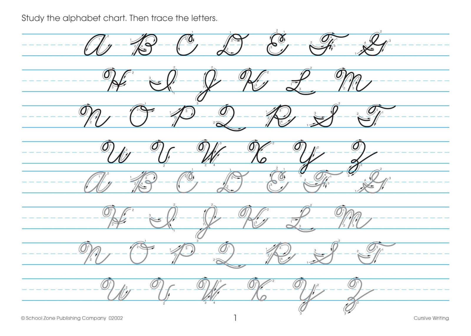 School Zone Cursive Writing Workbook, 3rd-4th Grade Handwriting Practice